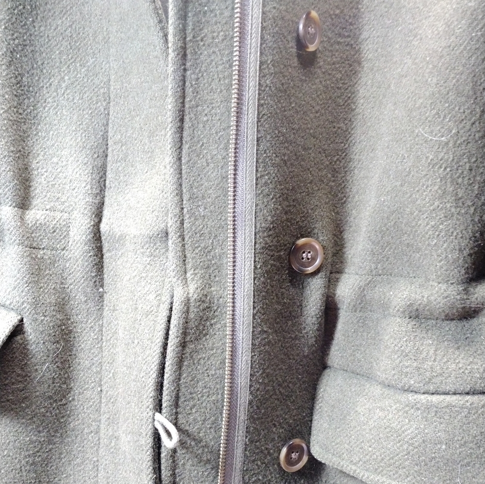 J. Crew Army Green Hooded Wool Peacoat l Acetate Lining l Size Small - Picture 3 of 10